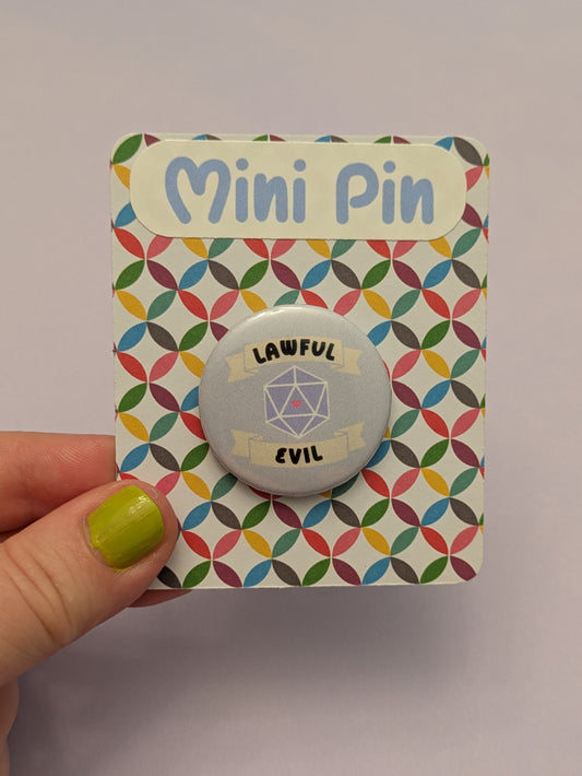 Alignment Mini Pin, DnD Pin, Mini Pinback Button