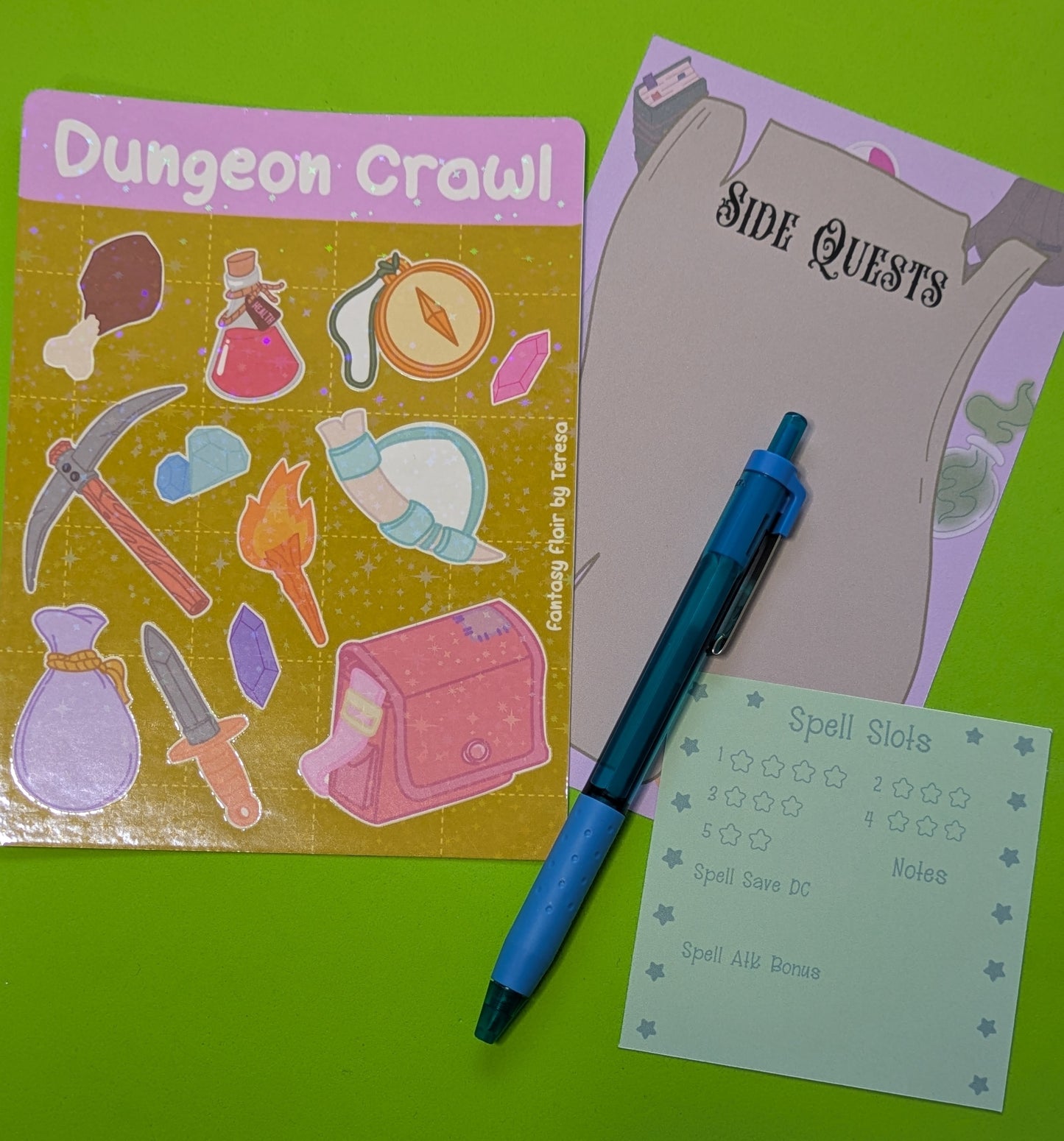 Dnd Sticker Sheet, Holographic Sticker Sheet