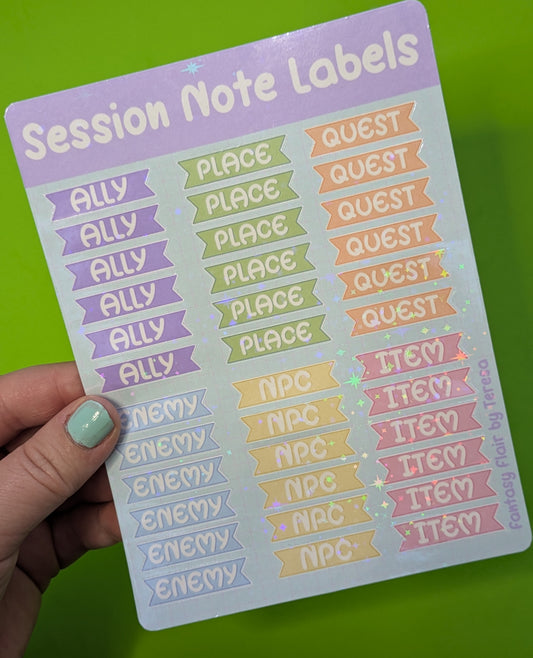 Dnd Sticker Sheet, Holographic Sticker Sheet