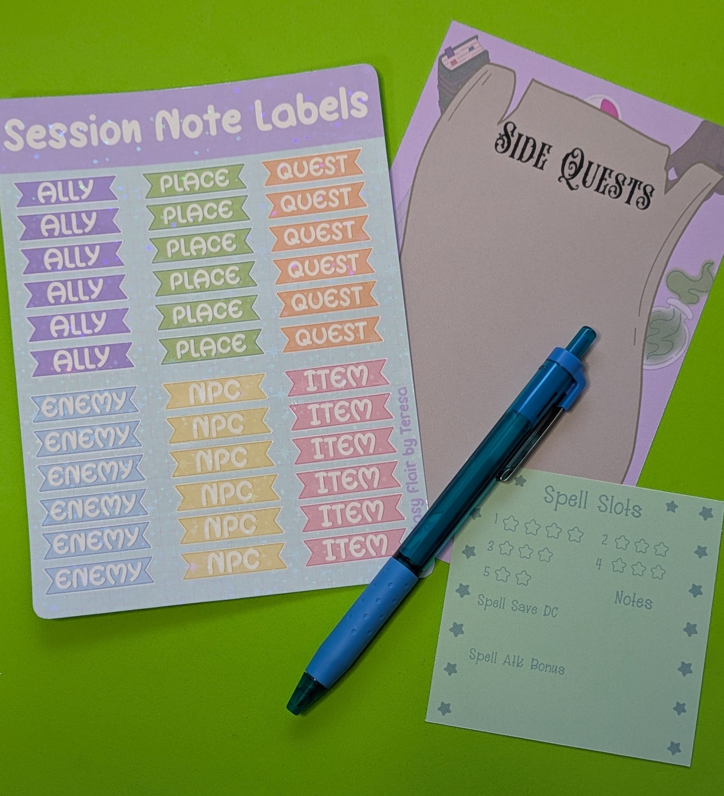 Dnd Sticker Sheet, Holographic Sticker Sheet