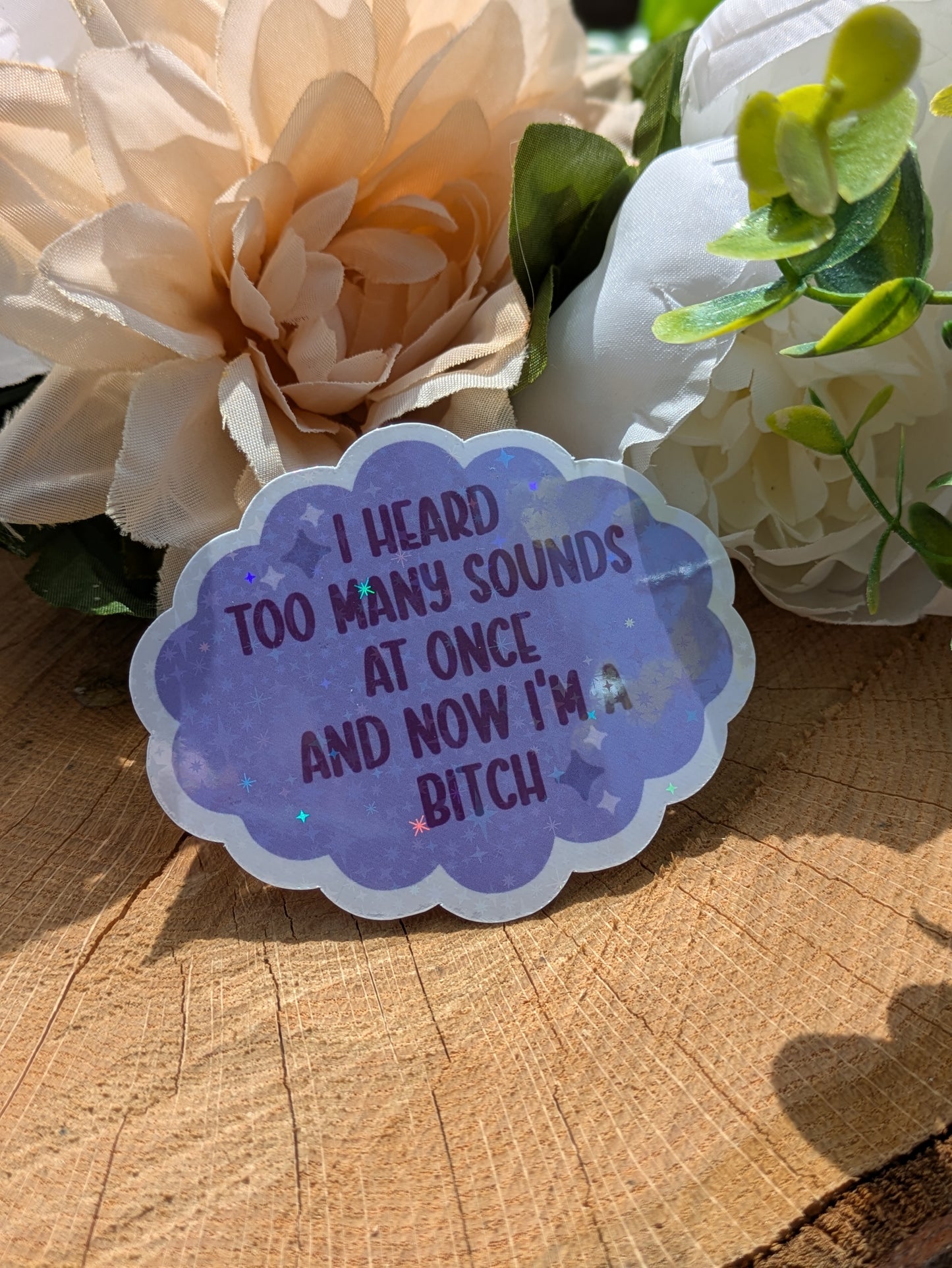 I Heard Too Many Sounds 3" Holographic Sticker