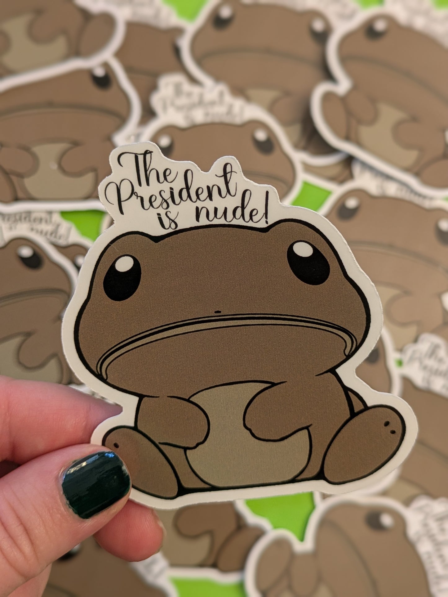 The President is Nude, Glossy Vinyl Sticker