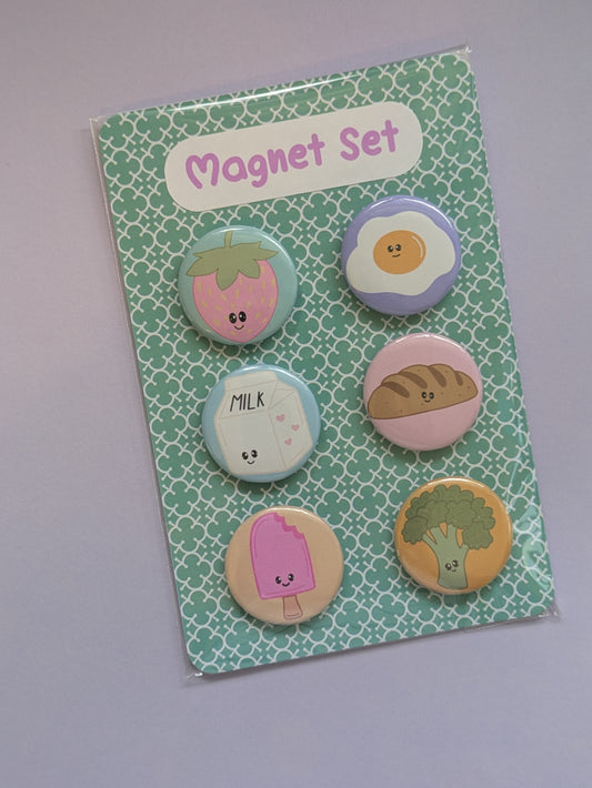 Cute Food 1.25" Magnet Set