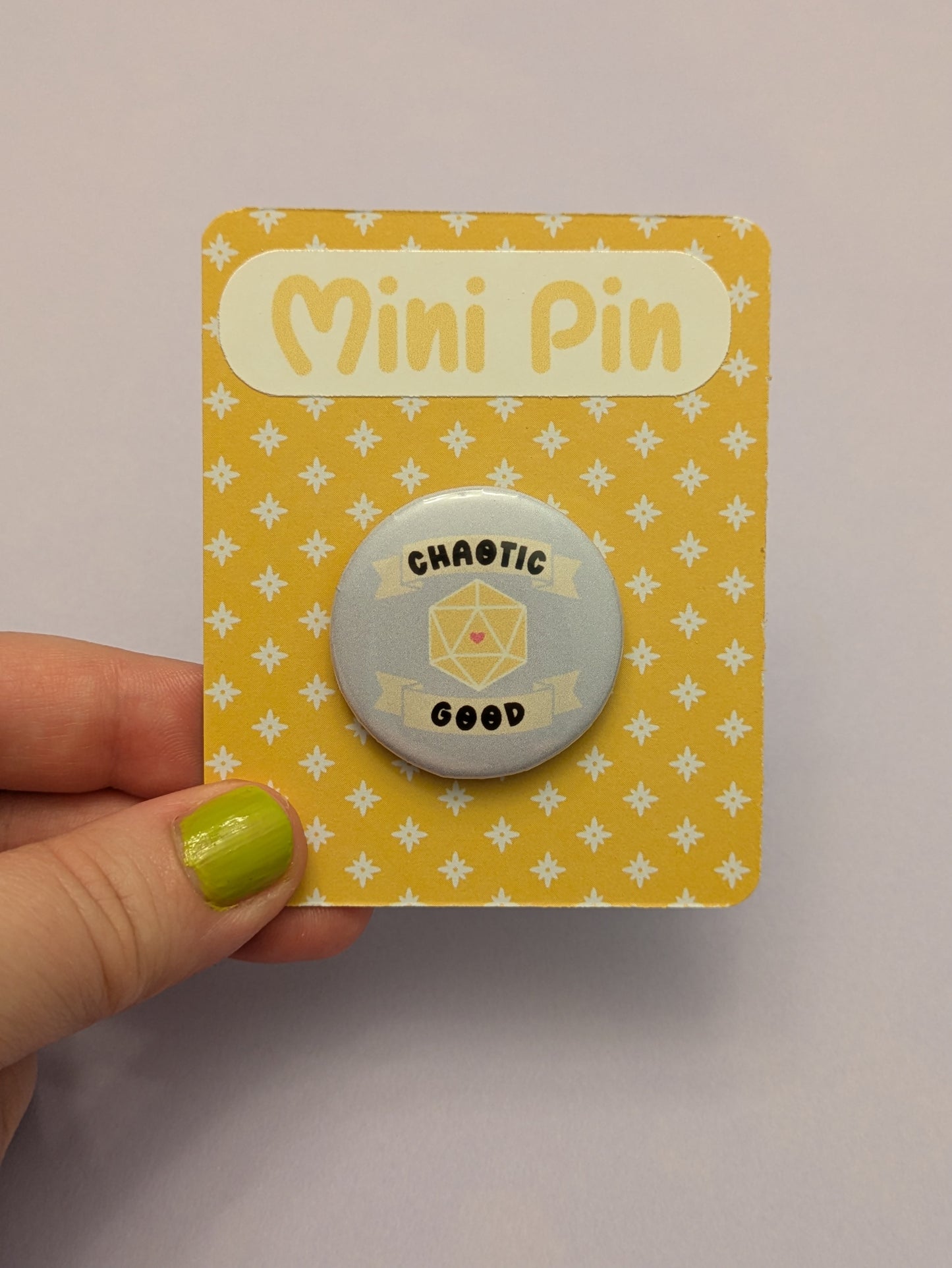 Alignment Mini Pin, DnD Pin, Mini Pinback Button