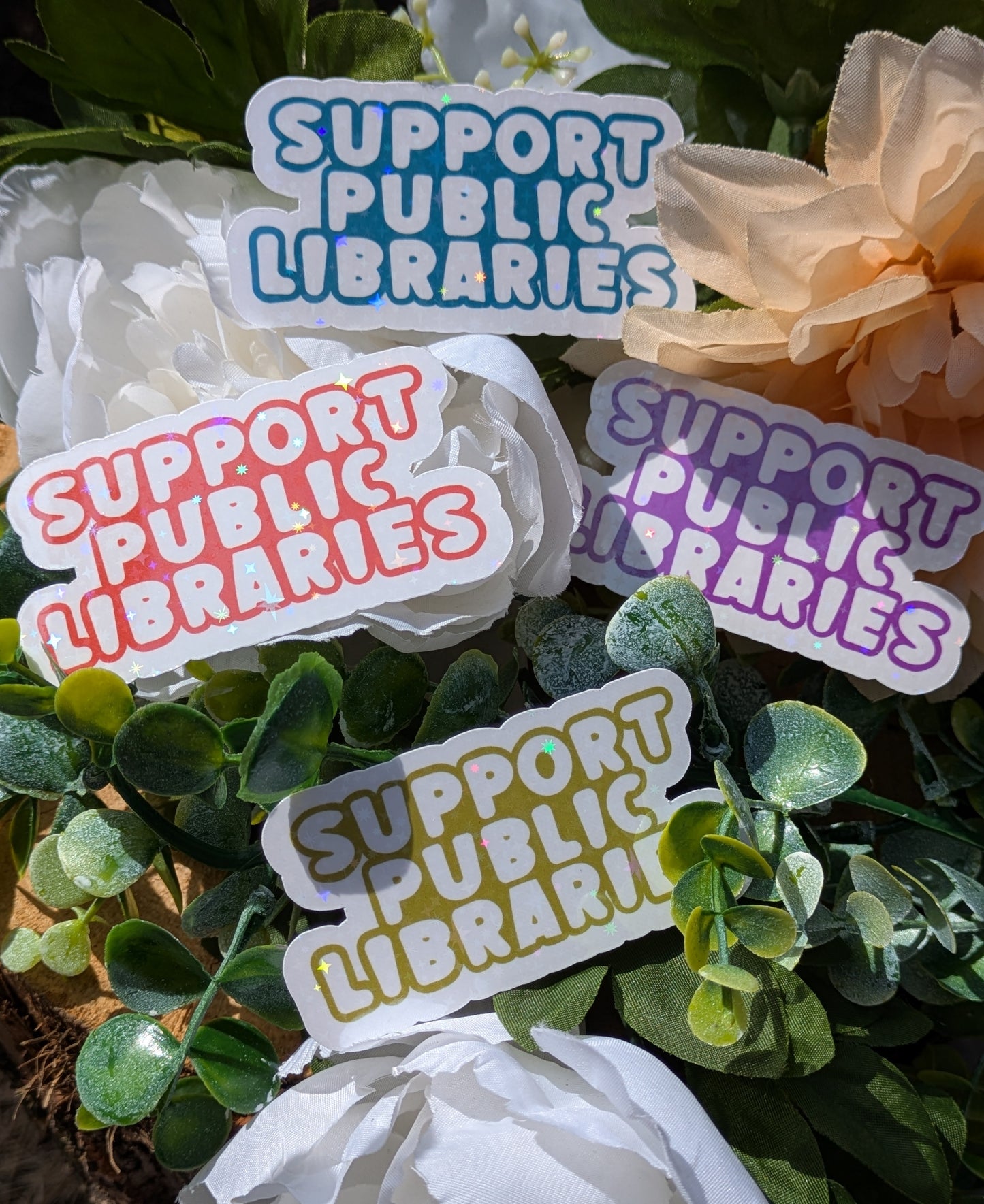 Support Public Libraries 3" Holographic Sparkle Sticker