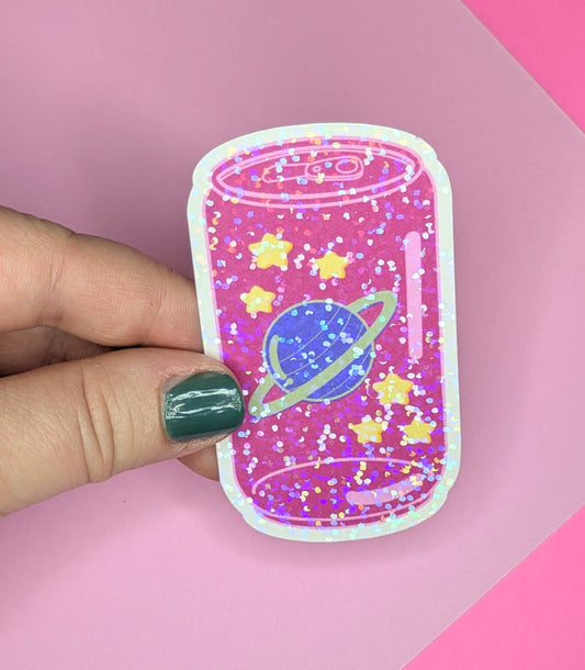 Space Soda 3" Sparkly Holographic Sticker