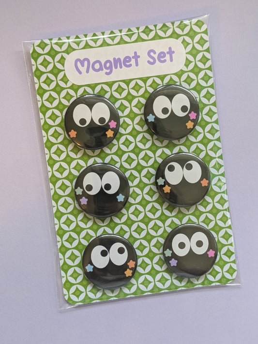 Cute Soot Ball 1.25" Magnet Set