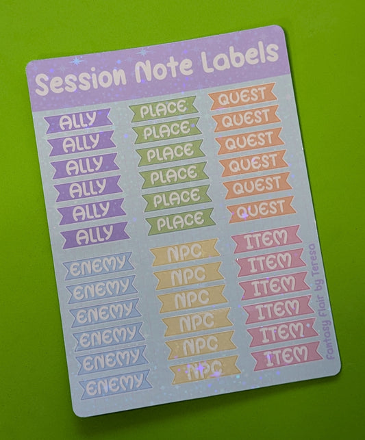 Dnd Sticker Sheet, Holographic Sticker Sheet