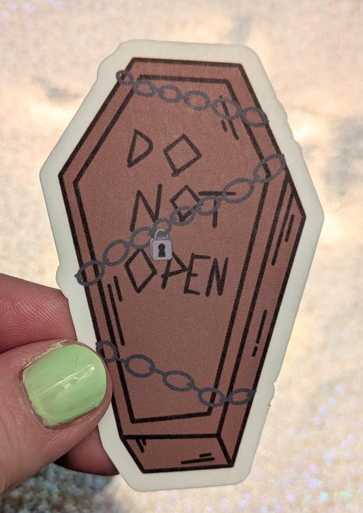 Spooky Archives, Do Not Open, TMA Fan Art, Coffin Sticker