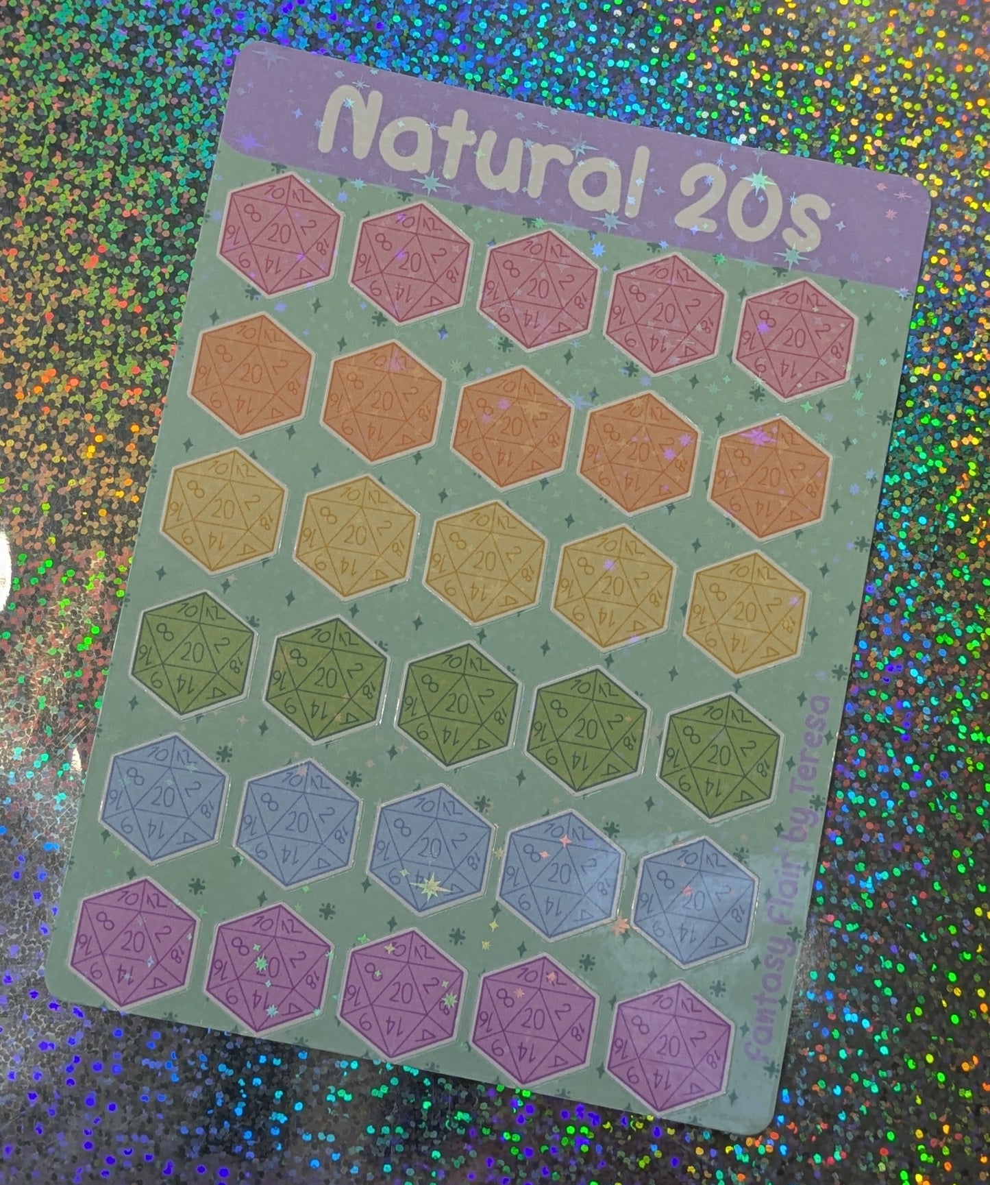 Dnd Sticker Sheet, Holographic Sticker Sheet