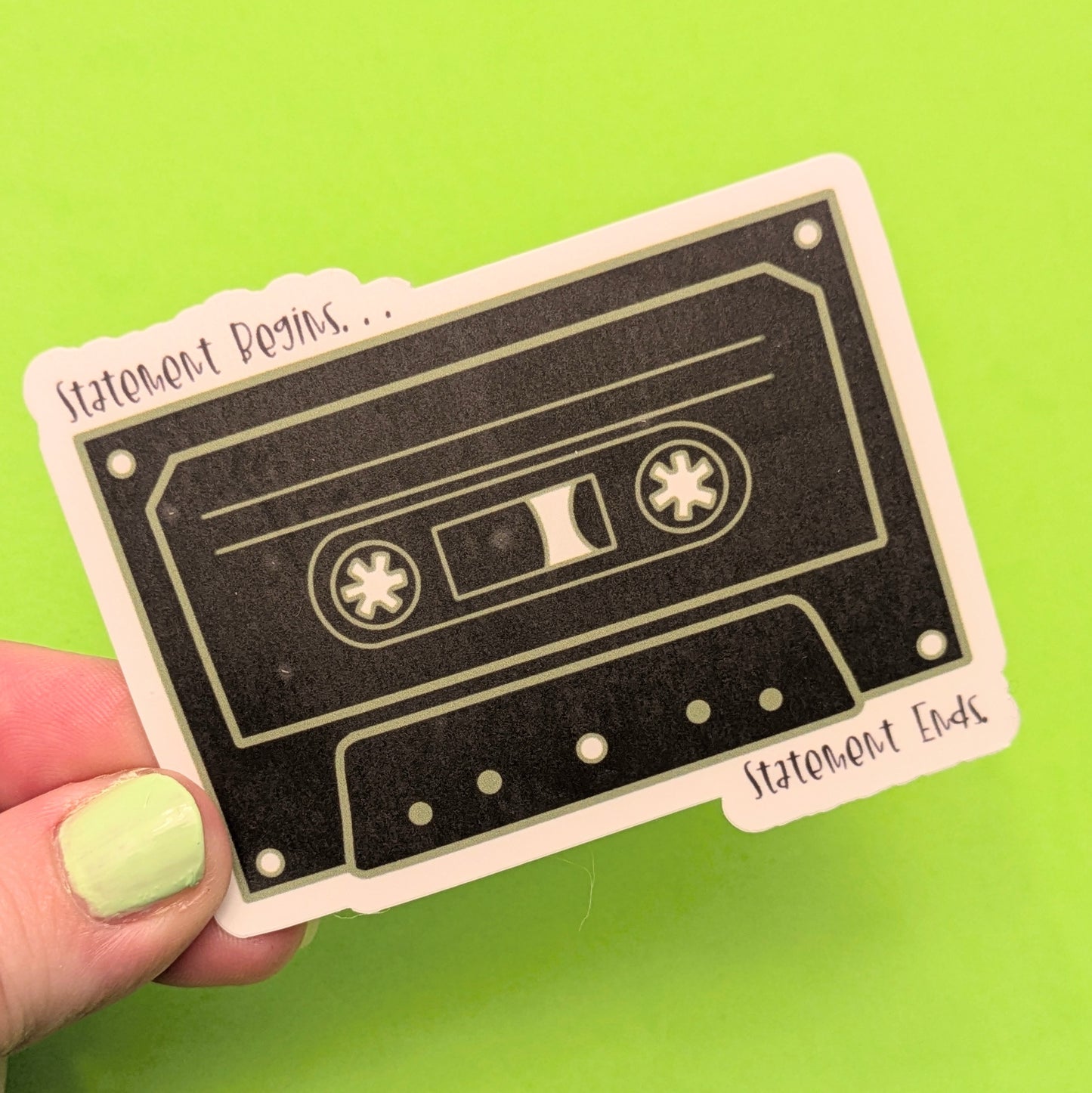 Spooky Archives, Statement Begins, TMA Fan Art, Cassette Sticker, TMA Statement