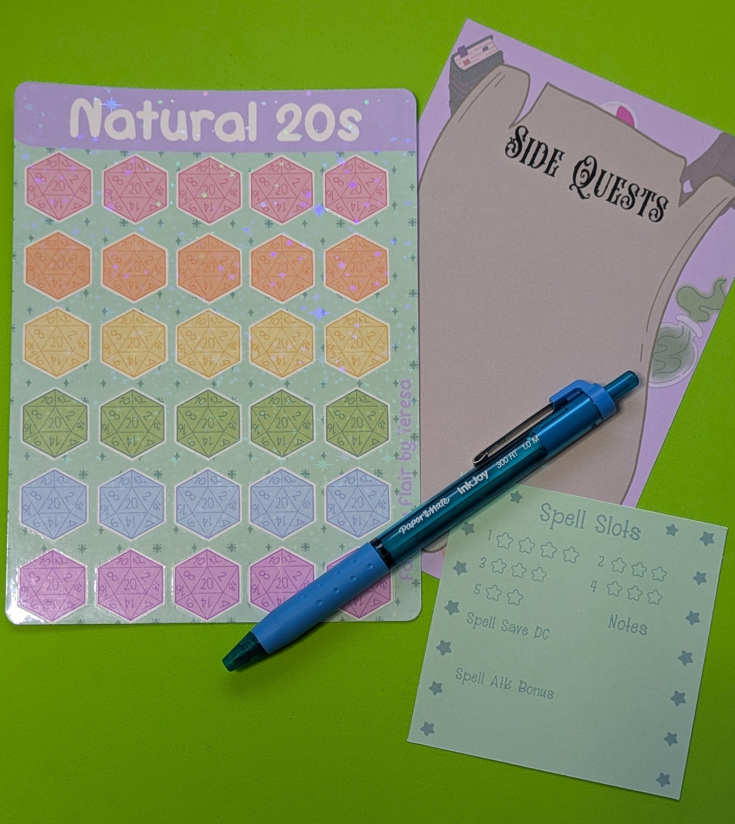 Dnd Sticker Sheet, Holographic Sticker Sheet