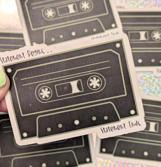 Spooky Archives, Statement Begins, TMA Fan Art, Cassette Sticker, TMA Statement