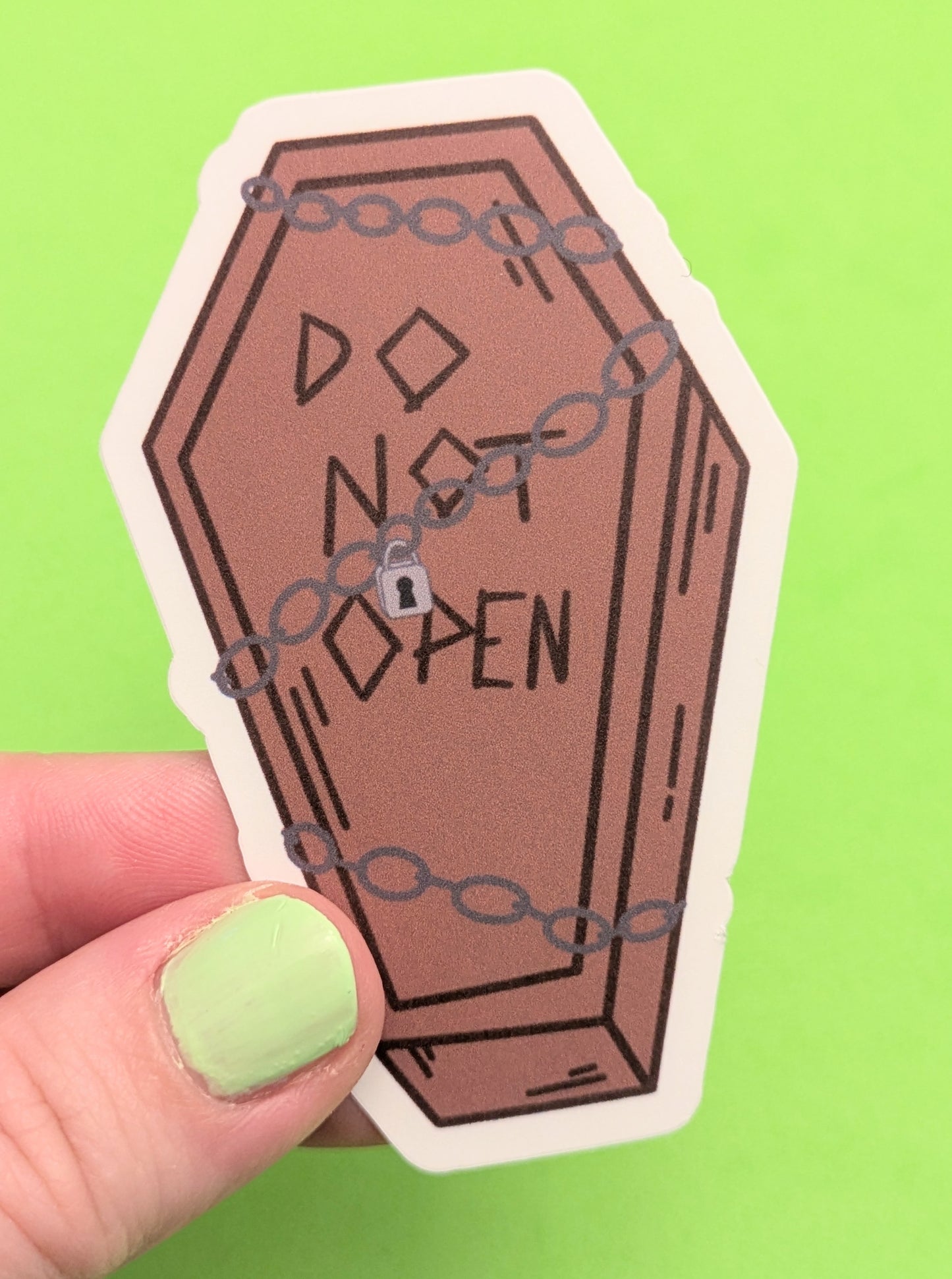 Spooky Archives, Do Not Open, TMA Fan Art, Coffin Sticker