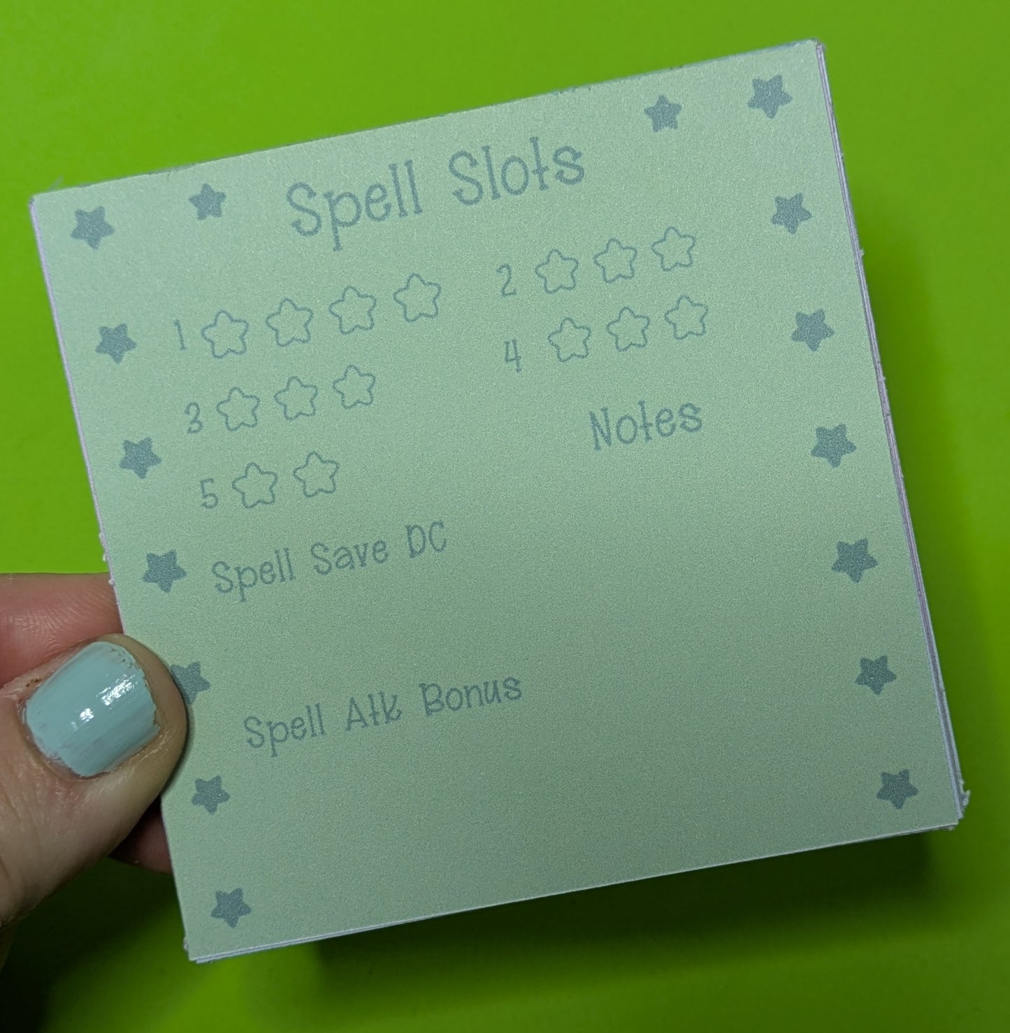 Spell Slots Mini Notepad, DnD Notepad