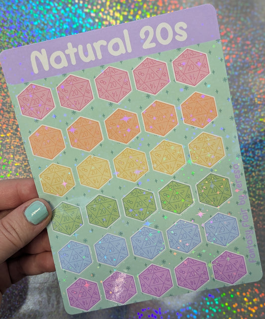 Dnd Sticker Sheet, Holographic Sticker Sheet