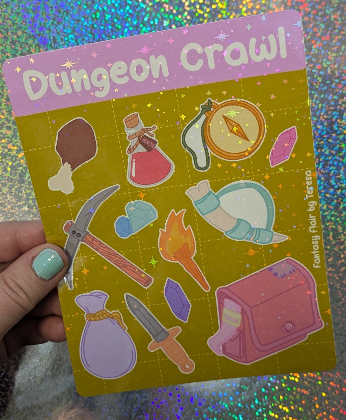 Dnd Sticker Sheet, Holographic Sticker Sheet