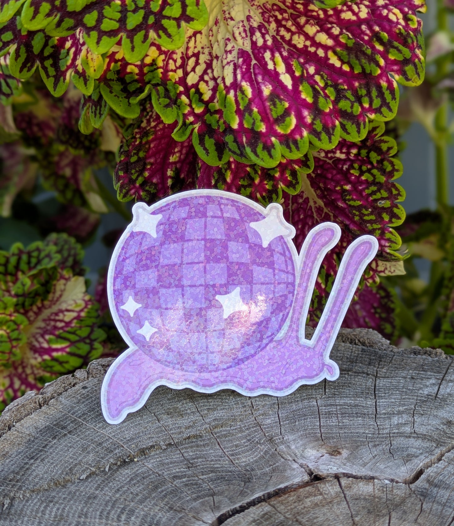 Disco Snail 3" Holographic Sticker