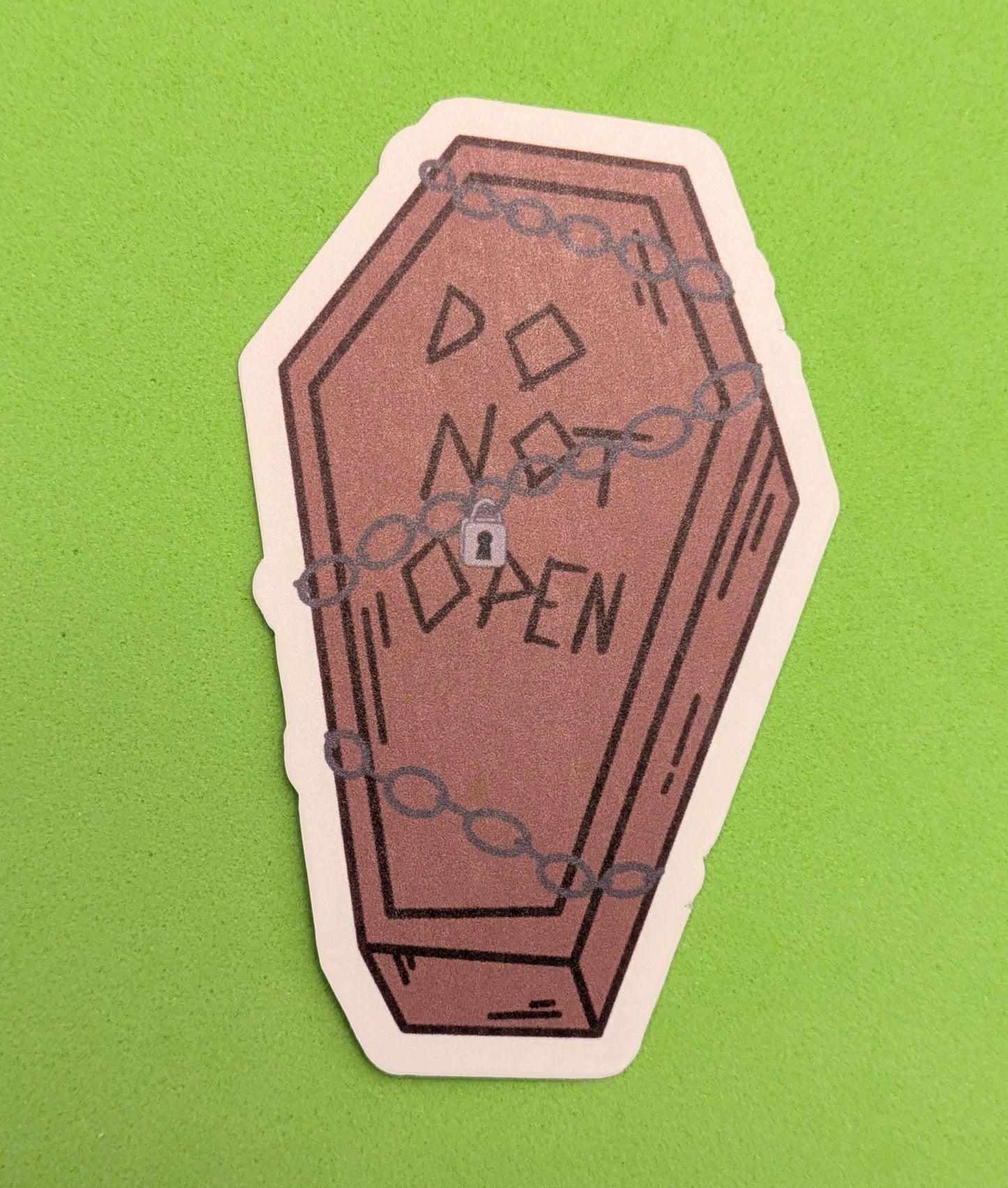 Spooky Archives, Do Not Open, TMA Fan Art, Coffin Sticker