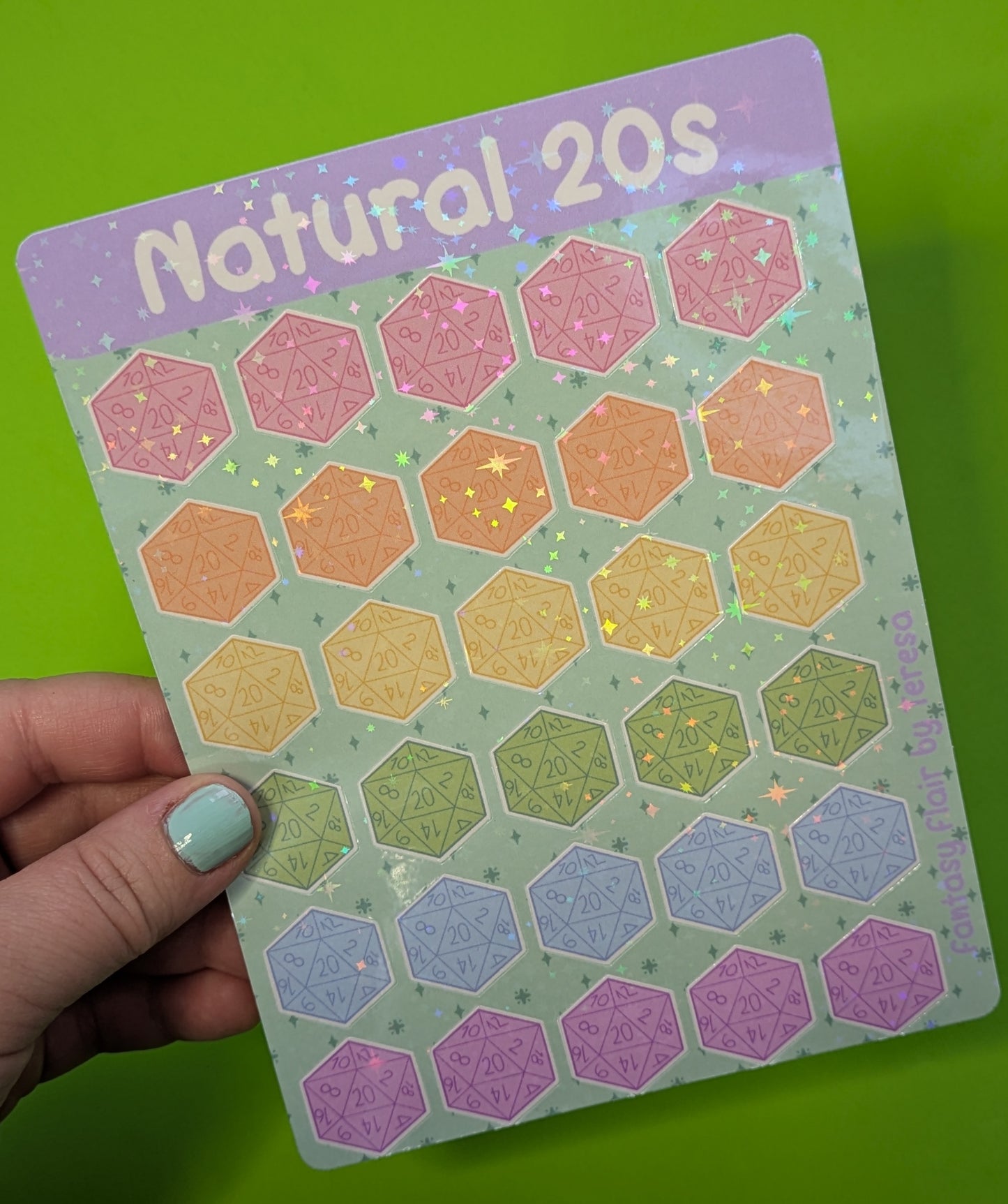 Dnd Sticker Sheet, Holographic Sticker Sheet