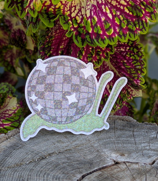 Disco Snail 3" Holographic Sticker