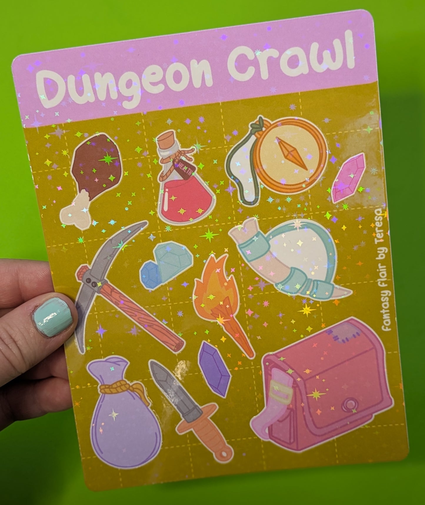 Dnd Sticker Sheet, Holographic Sticker Sheet